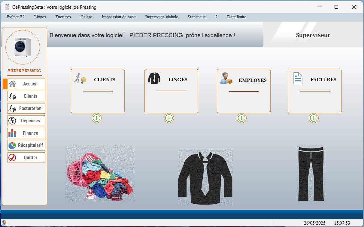 GePressing — Gestion de pressing