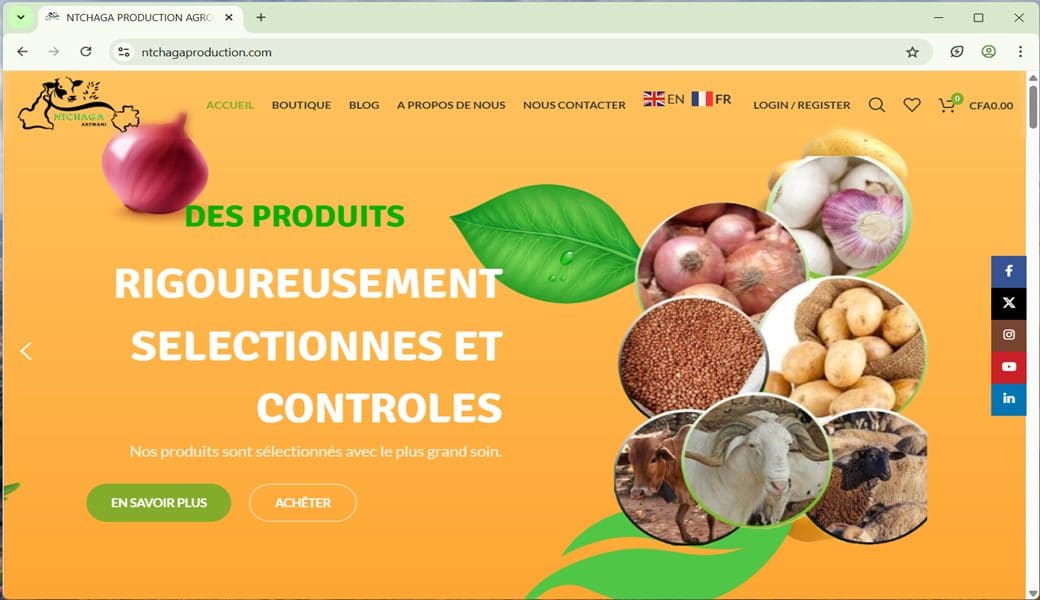 Site e-commerce Ntchaga Production
